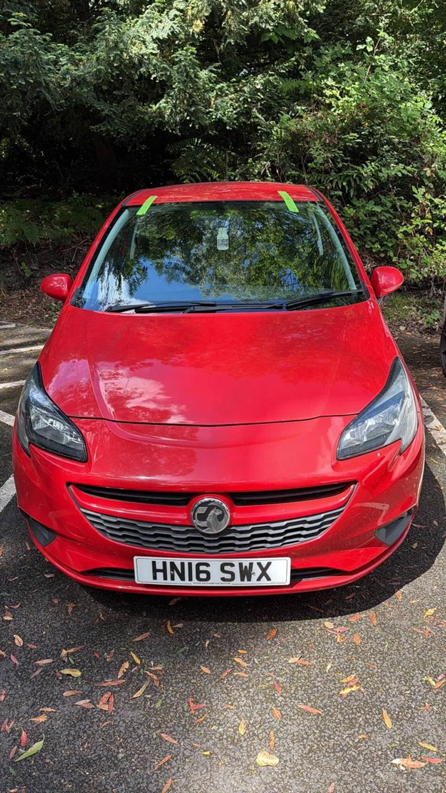 Red car after completed mobile windscreen service