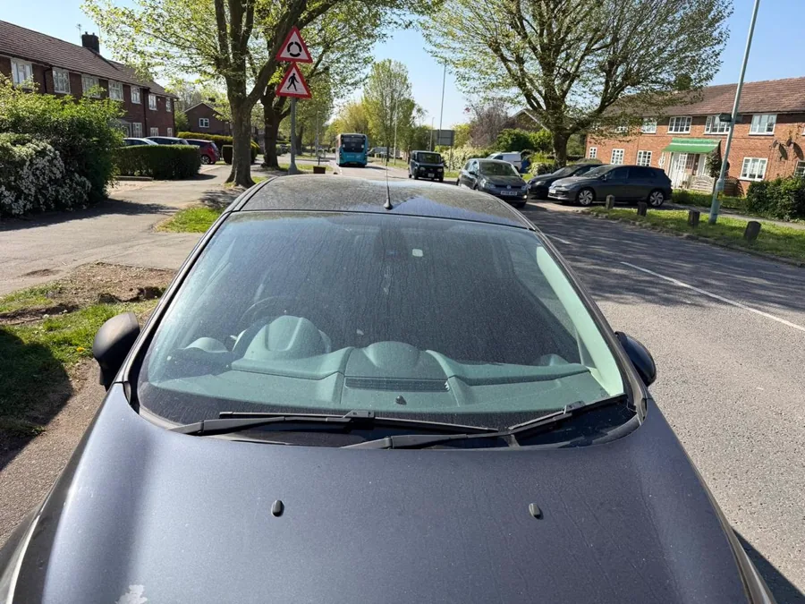 New windscreen fitted to a black car